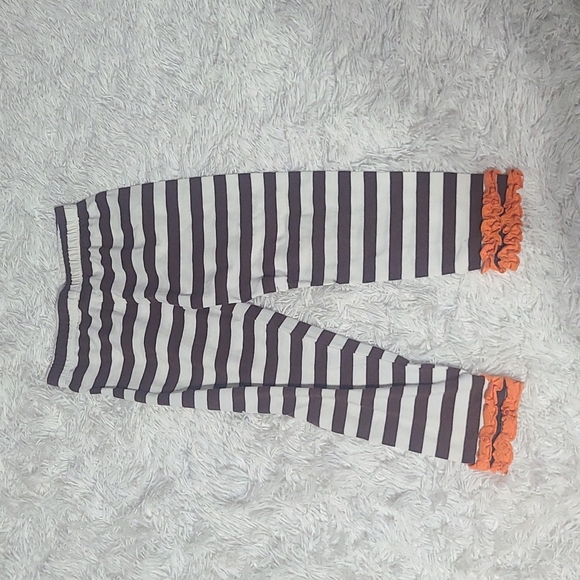 Girls Halloween Pumpkin Outfit Set Ruffle leggings Dress Emily Rose GUC size 4 - Picture 6 of 6